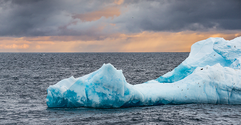 An iceberg in the ocean