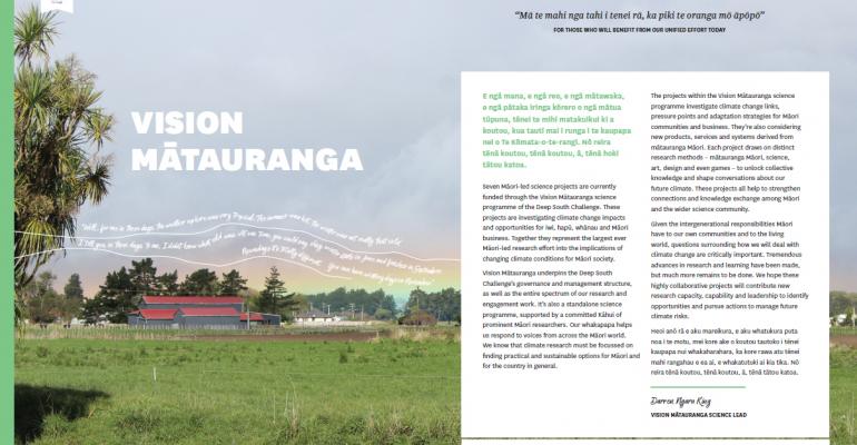 Climate Change and Mātauranga Māori Deep South Challenge